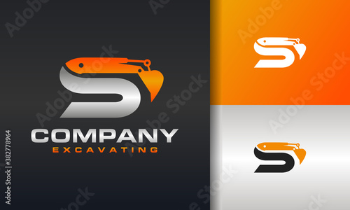 excavator letter S logo