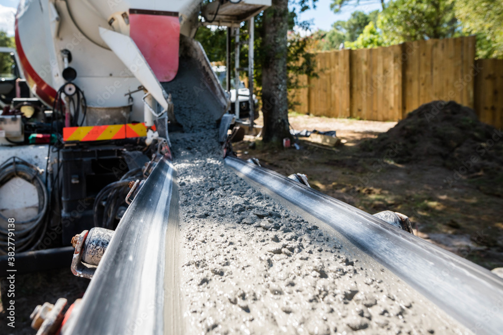 Fototapeta premium truck delivering concrete to the construction site