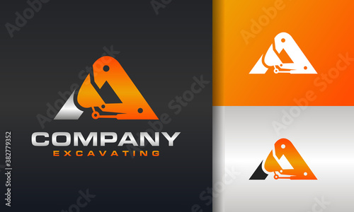 excavator letter A logo