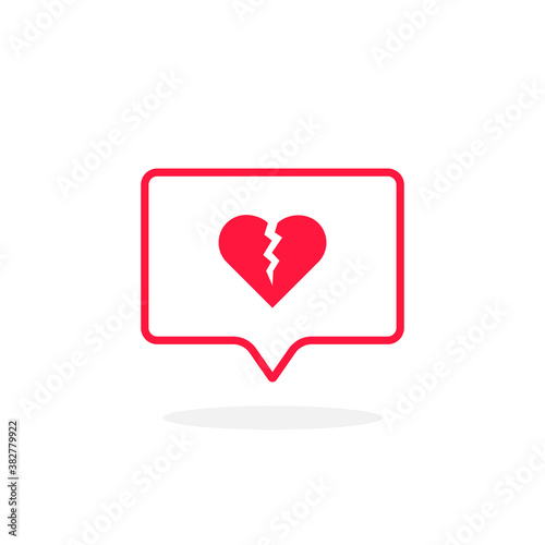 broken heart like thin red instant message