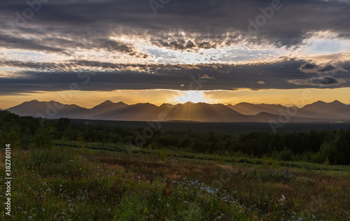 Kamchatka, sunset in the South Koryak region