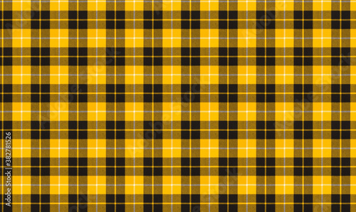 Yellow and black tartan plaid Scottish  pattern.