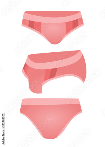 Men pink swim suit. vector illustration