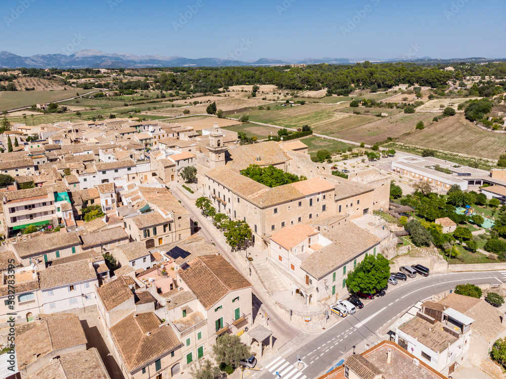 Lloret de Vistalegre, aerial view of the town, Mallorca, Balearic Islands, Spain