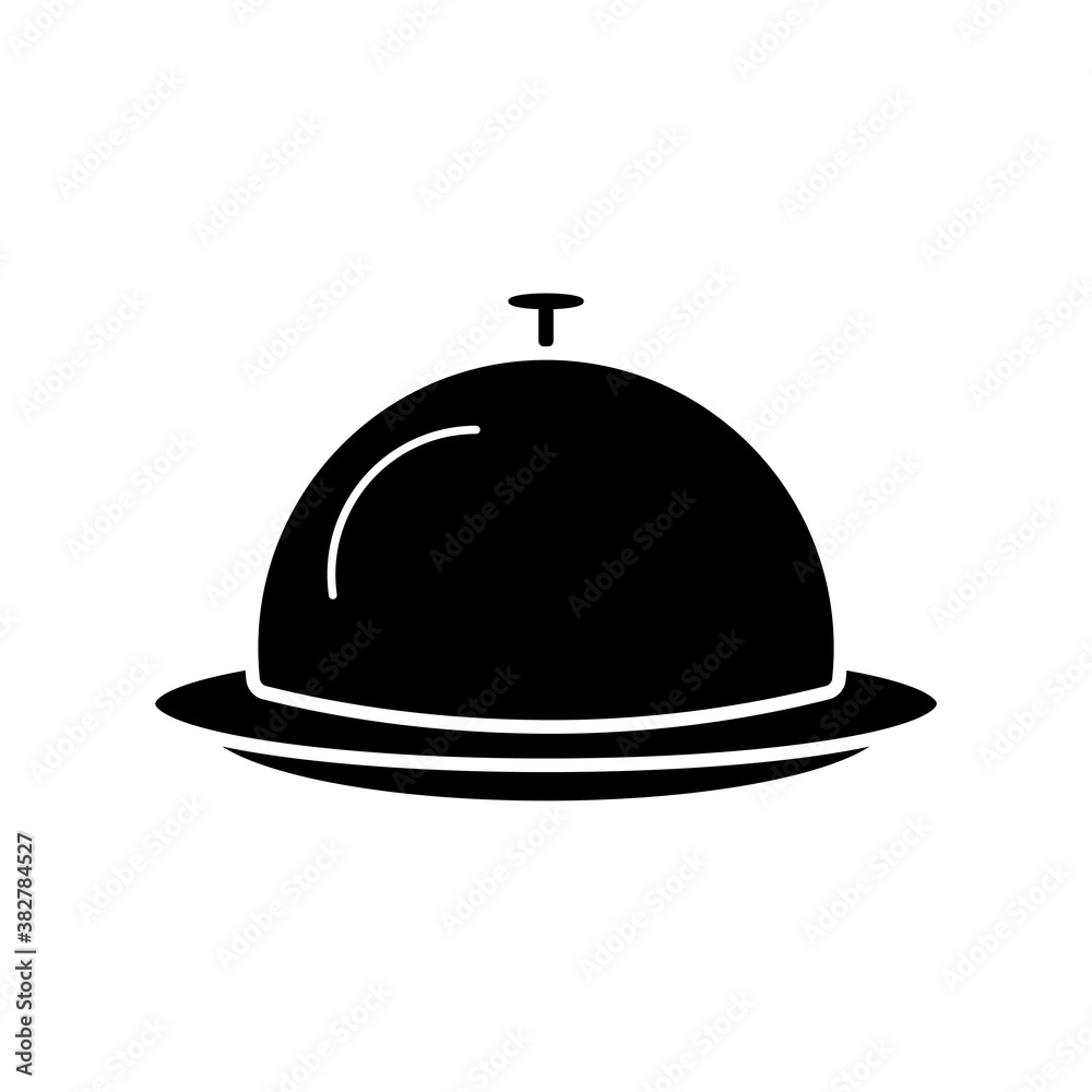 Black Food serving tray platter, flat design