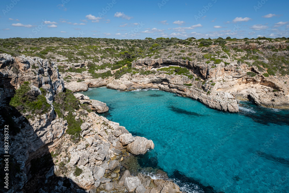 Fototapeta premium Cala Màrmols, ,Santanyi coast, Mallorca, Spain