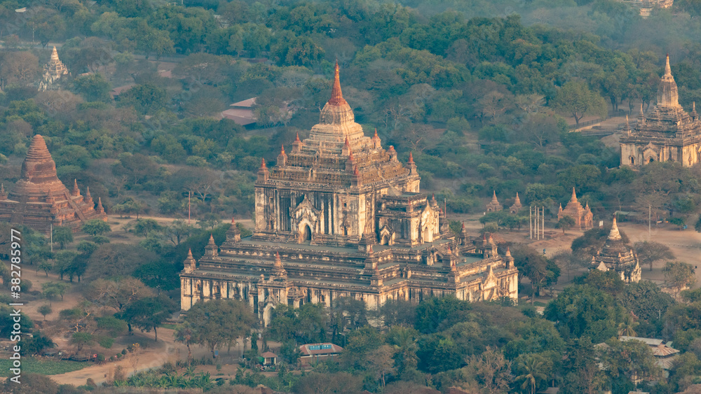 Temple field of Bagan at sunrise