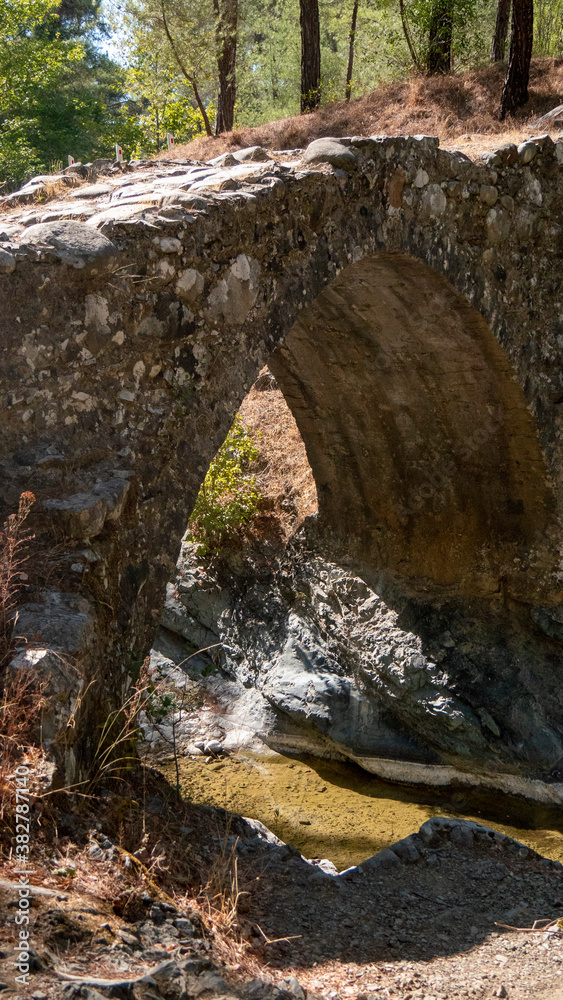 Medieval Stone Bridge with river flowing underneath it