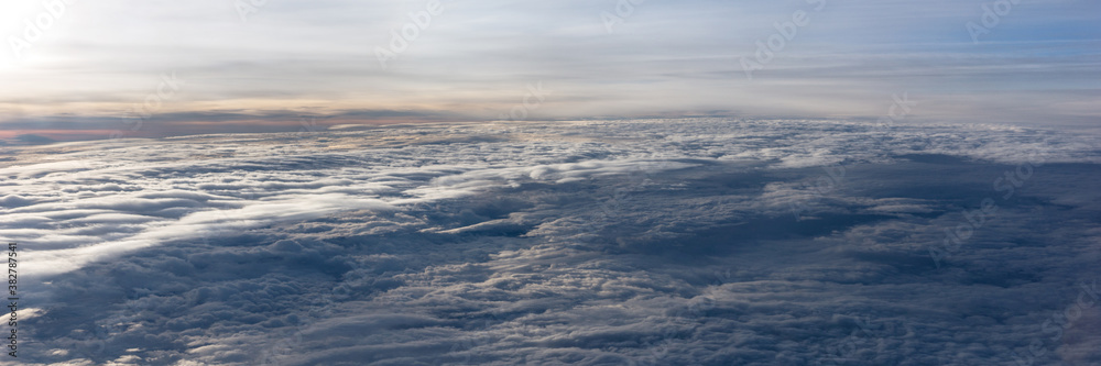 Over the clouds. Fantastic panoramic background with clouds Over the clouds. Fantastic panoramic background with clouds