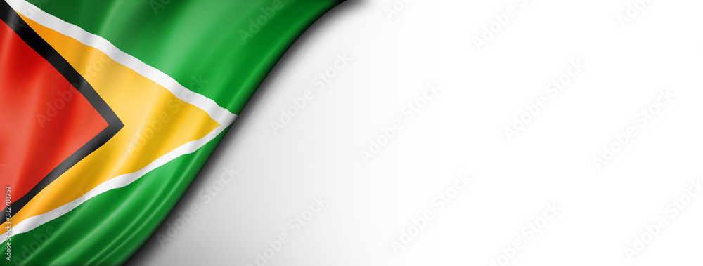 Fototapeta premium Guyanese flag isolated on white banner