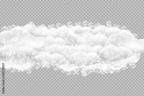 Shampoo bubbles texture.Bath lather vector illustration and shampoo bubbles texture.