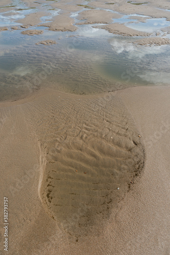 Wave patterns on the beach 