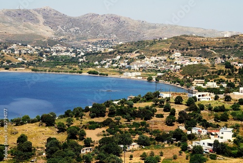 View of Drymonas village in Leros island, Greece.