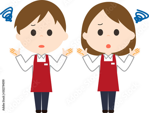 男女　店員　困る