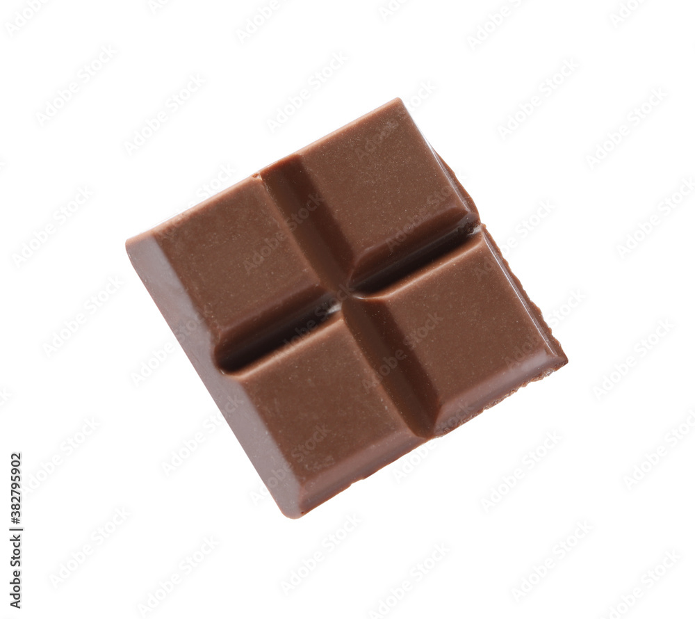 Piece of delicious milk chocolate isolated on white Piece of delicious milk chocolate isolated on white