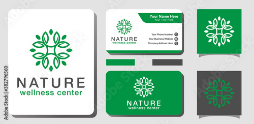 nature healthy life with leaf logo design can be used for wellness center, spa, beauty salon, boutique