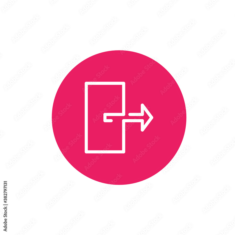 Logout icon. internet button with white background Logout icon. internet button with white background