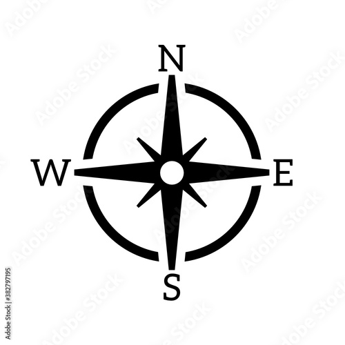 Compass icon. internet button with white background