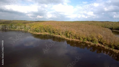 Igneada - Kirklareli / Turkey aerial view of lake and foodplain forest photo