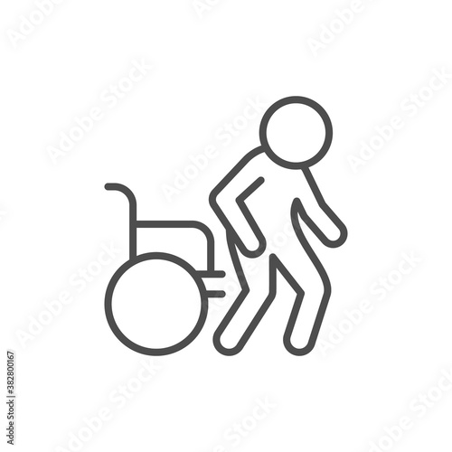 Disabled person line outline icon