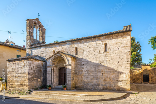 View at the Church of Santa Maria Assunta in San Quirico d Orcia - Italy photo