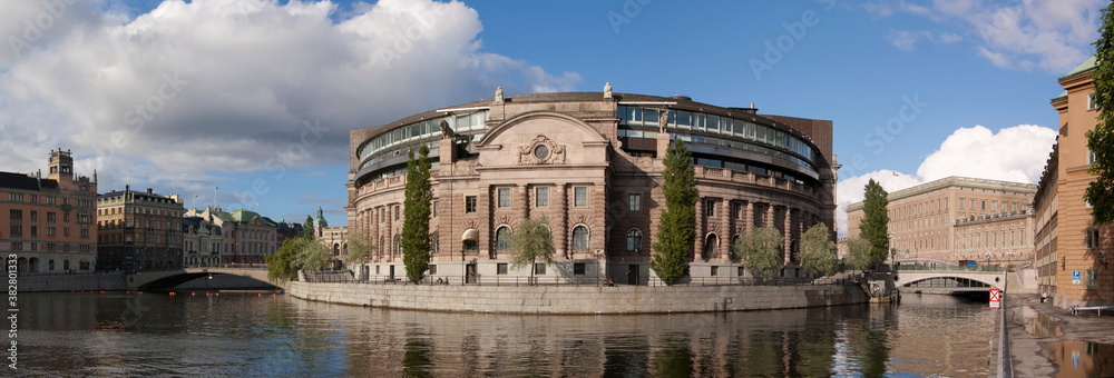 Naklejka premium The Parliament House of Sweden, the Riksdag (Swedish: Riksdagshuset) 
