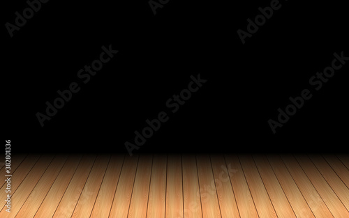 wooden floor in the dark room
