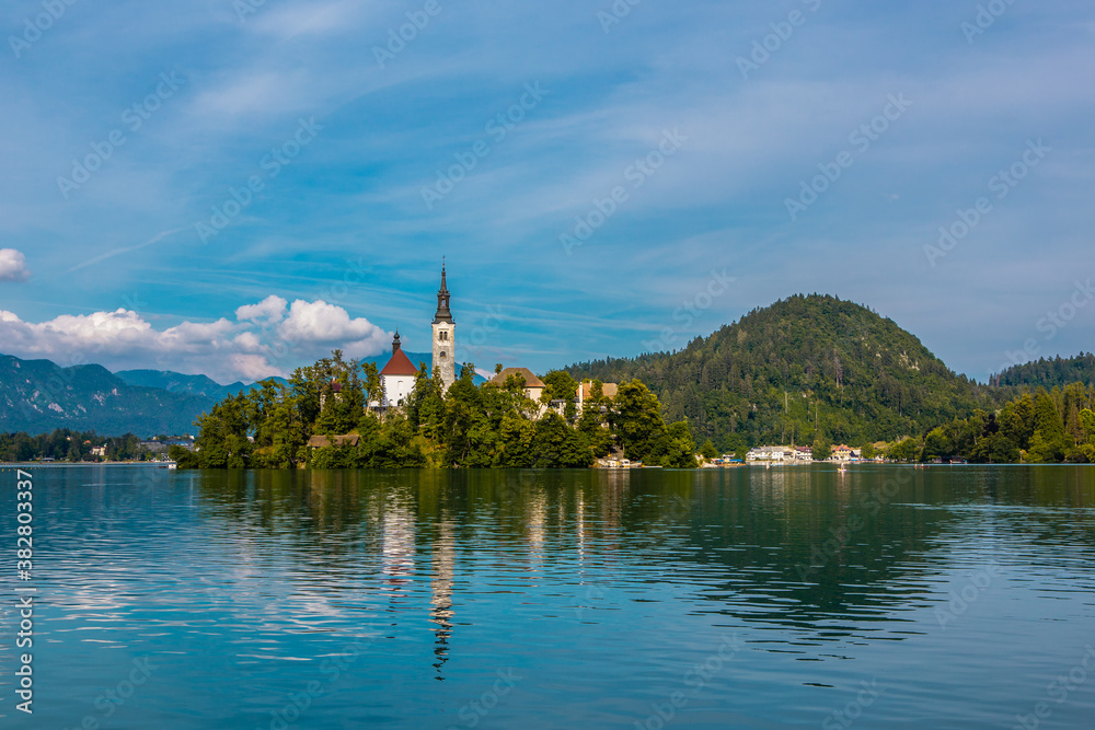 The Bled lake in Slovenia, summer time.