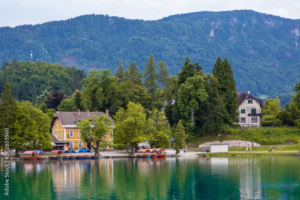 The Bled lake in Slovenia, summer time.