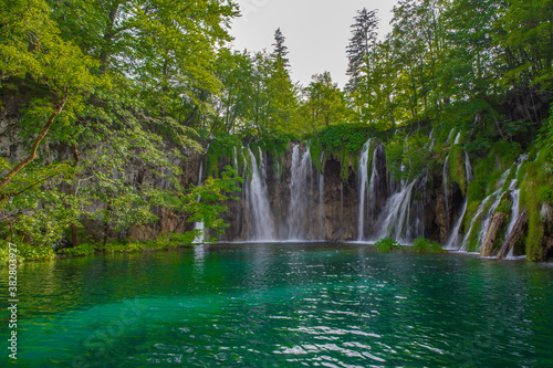 The beautiful lakes and waterfalls in Plitvice Lakes National Park, Croatia. © Zimu