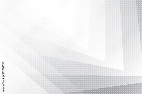 Abstract geometric white and gray color background with halftone effect. Vector, illustration. 