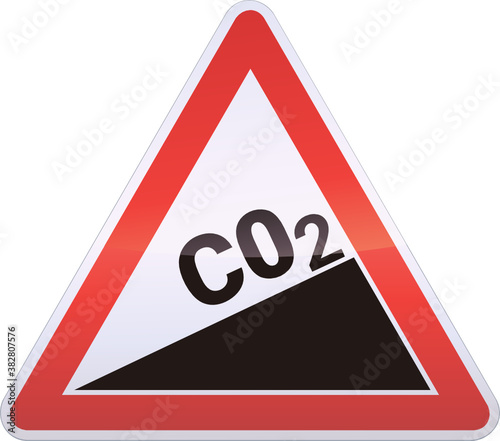 Panneau de danger d'augmentation du CO2 (métal détouré)
