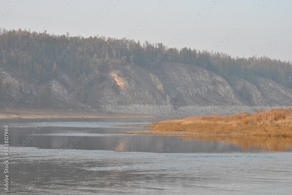 
foggy river