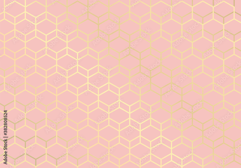 Golden lines. Geometric pattern pink background. Luxury style. Vector illustration. Golden lines. Geometric pattern pink background. Luxury style. Vector illustration.