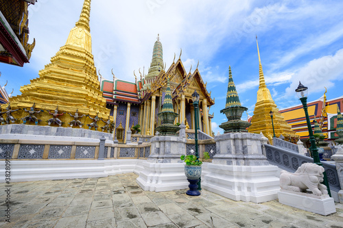 Wat Phra Kaew, the temple of the emerald Buddha, Bangkok, Thailand.