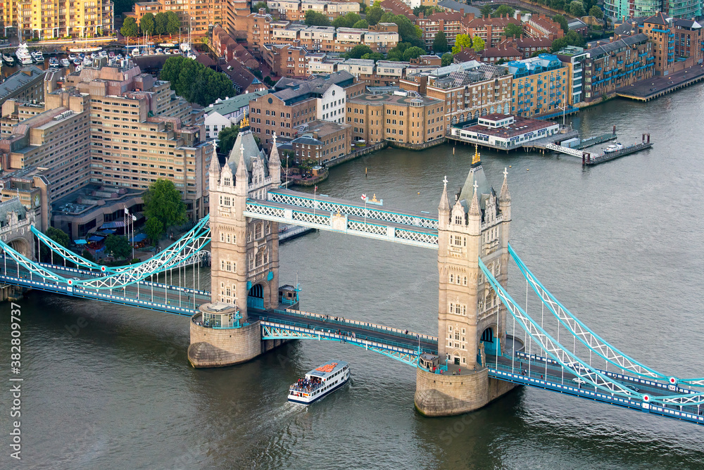 London, UK -  Aerial view of Tower Bridge, London, UK