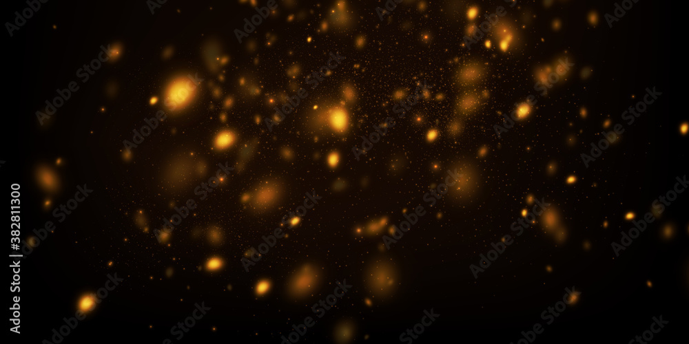 Abstract vector background with golden particles explosion. Glowing bokeh lights, defocused glitters. Abstract vector background with golden particles explosion. Glowing bokeh lights, defocused glitters.