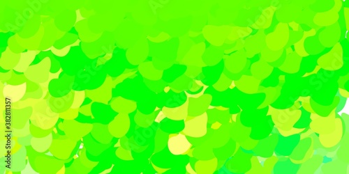 Light green  yellow vector texture with memphis shapes.
