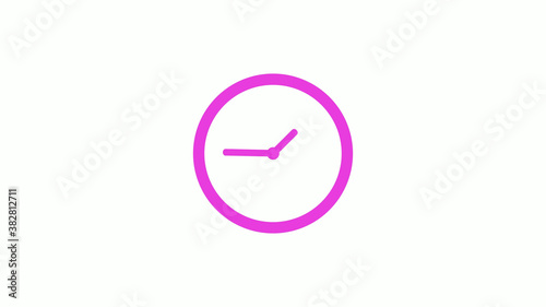 Free Download Pink color circle 12 hours clock icon on white background,clock icon - GFXLoad