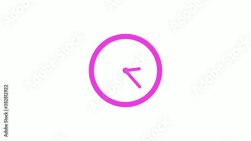 Free Download New pink color circle 12 hours clock icon on white background, Pink clock icon without trick - GFXLoad