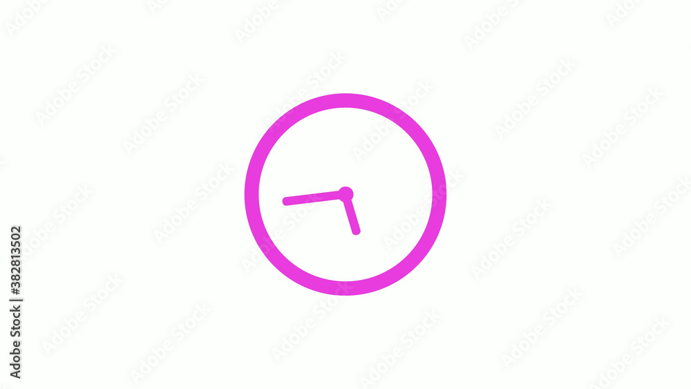 New pink color circle 12 hours clock icon on white background, Pink clock icon without trick New pink color circle 12 hours clock icon on white background, Pink clock icon without trick