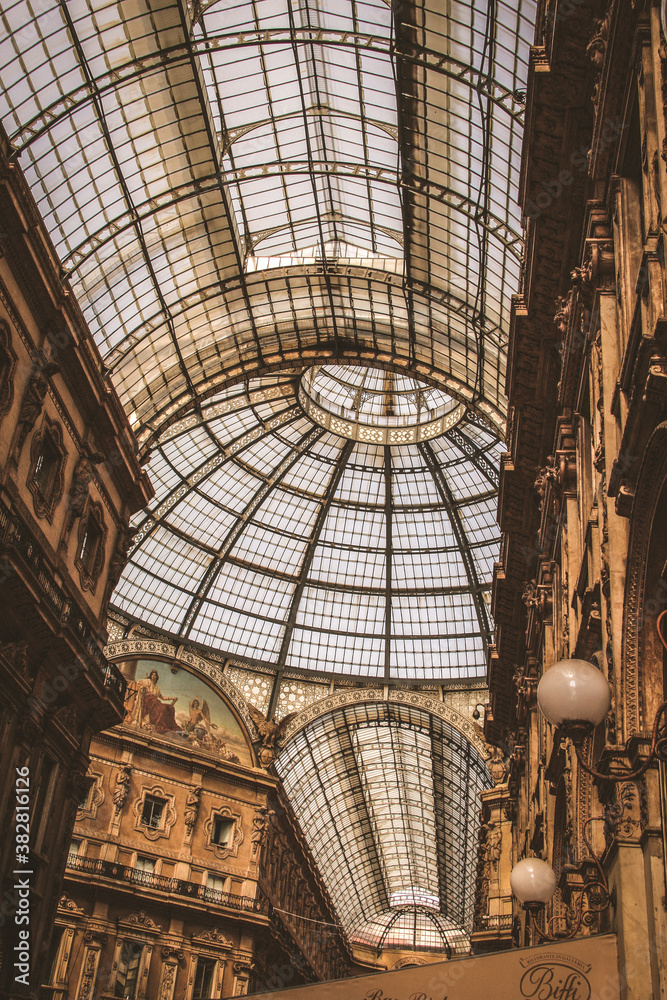 Roof of shopping mall Galleria Vittorio Emanuele II in milan