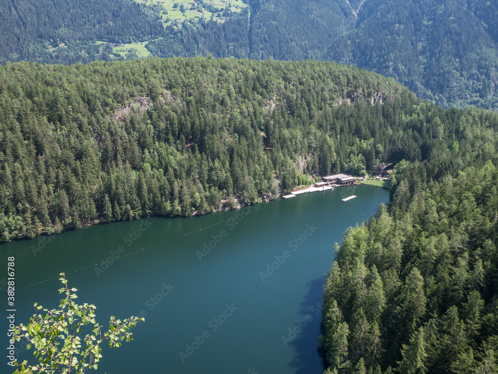 Obraz premium View of Piburger See (Lake Piburg) near Oetz, Tyrol, Austria