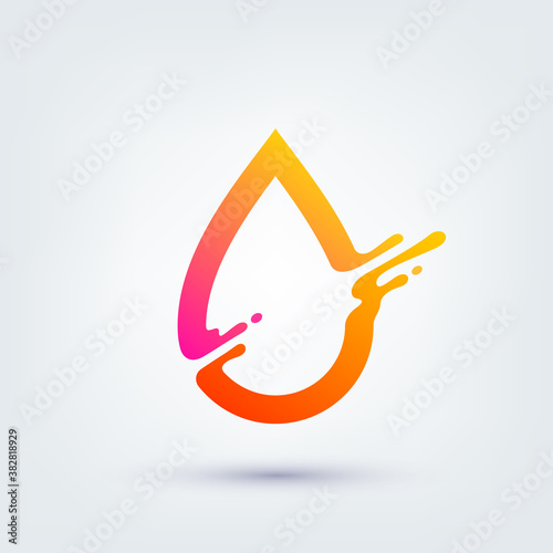 Vector illustration, abstract liquid shape of a drop, logo design