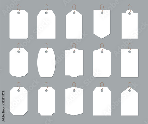 Blank labels template price tags set vector.