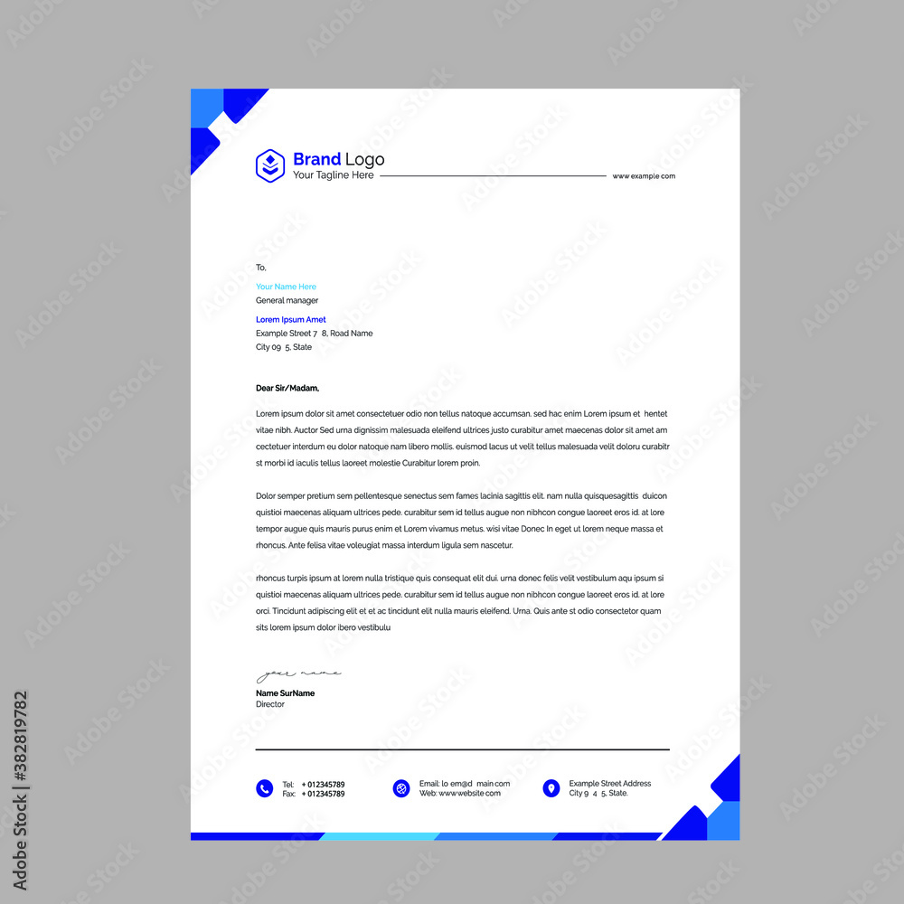 corporate letterhead design.e