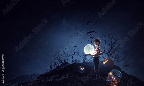 Spooky halloween image . Mixed media