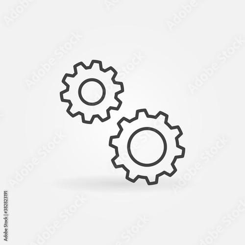 Vector Spur Gear concept icon or symbol in thin line style