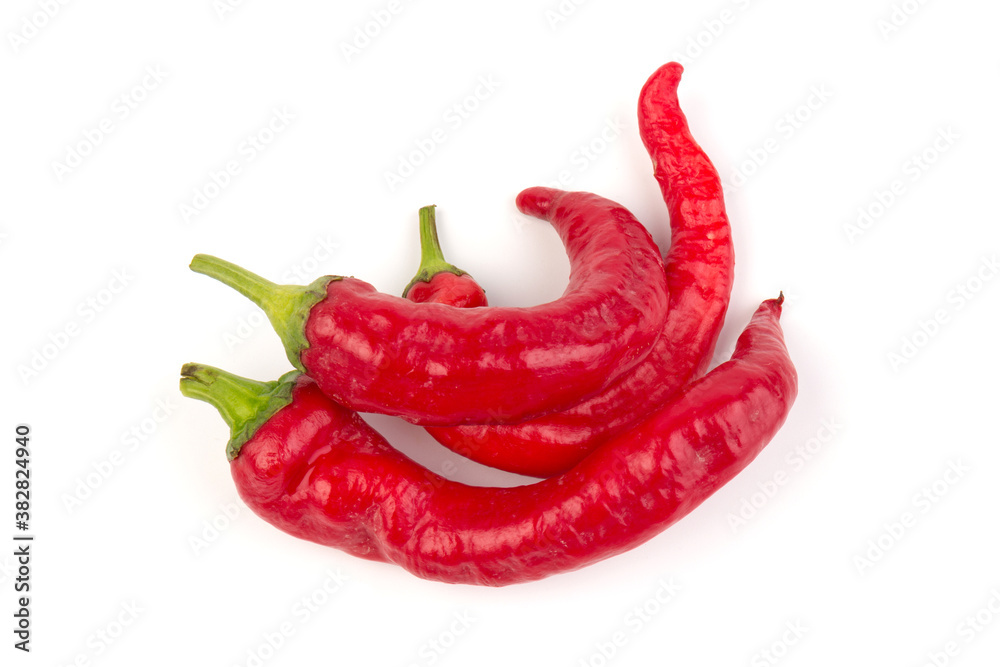 Red hot chili pepper isolated on white background. Close-up Red hot chili pepper isolated on white background. Close-up