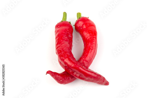 Red hot chili pepper isolated on white background. Close-up